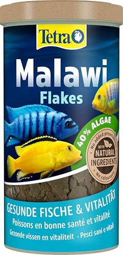 Tetra Malawi Flakes - Flocken-Fischfutter für alle pflanzenfresesnden ostafrikanische Cichliden, 1...