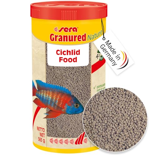 sera Granured Nature 1000 ml (565 g) - Hauptfutter für kleinere carnivore Cichliden, Futter für...